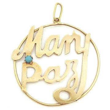 Hanger - 18 karaat Geel goud Turquoise, Sieraden, Tassen en Uiterlijk