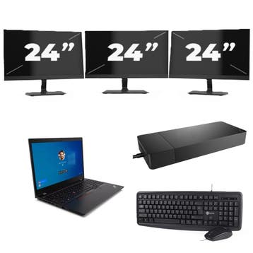 Lenovo ThinkPad L15 G2 -   i3-11e  16GB  - 256GB  + 3x 24 in, Verzenden, Refurbished, 11e Generatie, SSD
