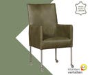Leren eetkamerstoel Spark - Granada Moss (olijf/groen) -, Huis en Inrichting, Stoelen, Overige kleuren, Nieuw, Ophalen of Verzenden