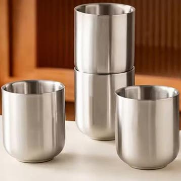 Set van 2 RVS Dubbelwandige Mokken 280 ml Isolatie, Verzenden, Nieuw