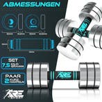 Dumbells set - Gewichten set - Halterset - Gietijzer - 2x7,5, Sport en Fitness, Fitnessmaterialen, Verzenden, Zo goed als nieuw