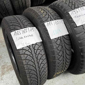 2 x Fulda Kristall 165-65-15 Winterbanden 7,5mm, Gebruikt, 15 inch, Band(en), Winterbanden