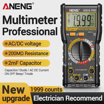 ANENG Digital Multimeters Rechargeable SZ818 Professional AC, Verzenden, Nieuw