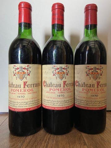 1970 Chateau Ferrand - Bordeaux, Pomerol - 3 Flessen (0.75, Nieuw