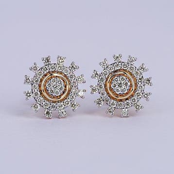 Oorstekers - 14 karaat Geel goud - 0.76ct. tw. Diamant