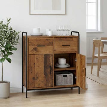 vidaXL Dressoir Oud hout 97 x 33 x 81 cm Bewerkt hout, Verzenden, Nieuw, Overige houtsoorten, Minder dan 50 cm