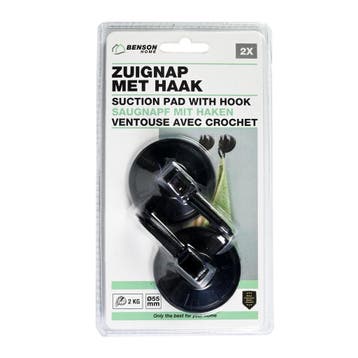 Benson Zuignap met haak set - kunststof - Ø 55 mm - zwart.., Ophalen of Verzenden, Nieuw