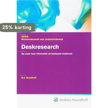 Deskresearch / Marktonderwijs voor projectonderwijs, Boeken, Verzenden, Zo goed als nieuw, M.A. Broekhoff