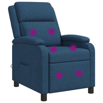 vidaXL Massage Recliner Blauw Stof, Verzenden, Nieuw
