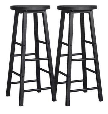 Set van 2 Houten Barkrukken met Stalen Frame Stabiel Duurzaa, Verzenden, Nieuw
