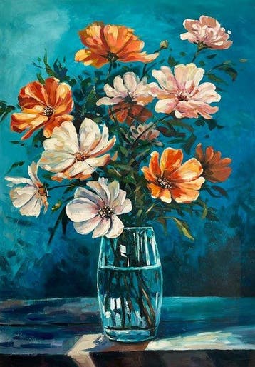 Antony 100 x 70 cm - Destellos en el jarrón azul