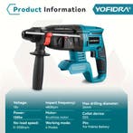 Klopboormachine - Boorhamer - Zonder accu - Blauw - YOFIDRA, Doe-het-zelf en Verbouw, Gereedschap | Boormachines, Verzenden, Zo goed als nieuw