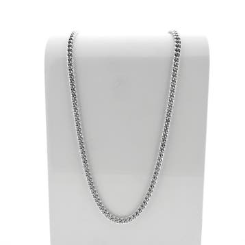 Zilveren gourmet schakelketting., Sieraden, Tassen en Uiterlijk, Kettingen, Ophalen of Verzenden, Gebruikt, Zilver, Zilver