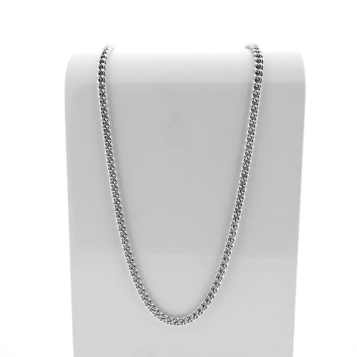 Zilveren gourmet schakelketting., Sieraden, Tassen en Uiterlijk, Kettingen, Zilver, Gebruikt, Zilver, Ophalen of Verzenden