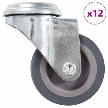 vidaXL 12 st Zwenkwielen met boutgaten 50 mm, Verzenden