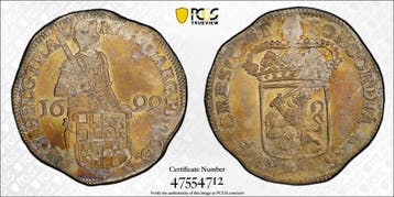 Provincie Utrecht Zilveren Dukaat 1699 PCGS UNC details, Verzenden, Munten