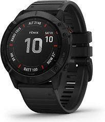 Garmin Fenix 6X Pro 51 mm zwart met een zwarte siliconen, Verzenden, Zo goed als nieuw