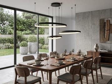 Veiling - Hanglamp Zwart 42cm&62cm&82cm Trio Ring 160W LED C, Nieuw