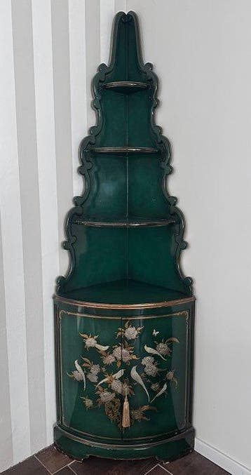 Hoekkast - Hout - Hoekkast – Chinoiserie met vogel- en