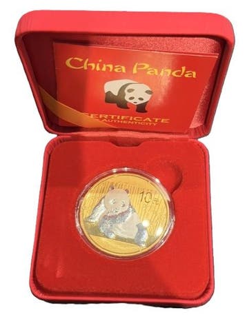 Chinese Panda 1 oz 2015 (Reverse gilded) (250 oplage), Verzenden, Oost-Azië, Losse munt, Zilver
