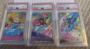 Pokémon - 3 Graded card - Bauz 043, 044, 045 Full art, Promo, Nieuw