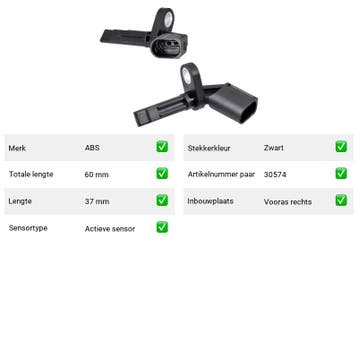 ABS-sensor Vooras rechts Volkswagen Phaeton 6.0 W12 4motion, Verzenden, Nieuw, Volkswagen