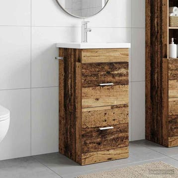 vidaXL Badkamermeubel met Wasbak Oud hout 42 x 40 x 84,5 cm, Verzenden, Nieuw