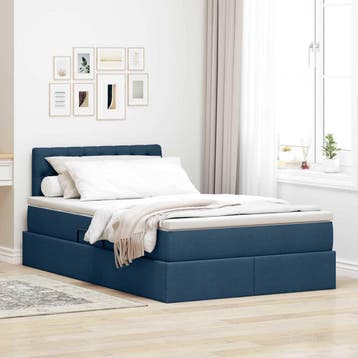 vidaXL Opbergbed met matras met hoofdeinde Blauw 120 x 200, Verzenden, Nieuw, Blauw