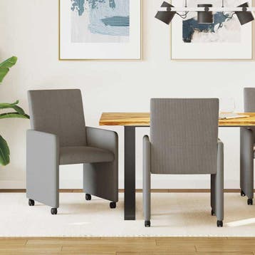 vidaXL Eetkamerstoelen met Wieltjes 2 st Katoenen stof, Huis en Inrichting, Verzenden, Nieuw