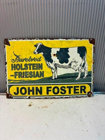 John Foster – Purebred Holstein-Friesian emaille veebord -