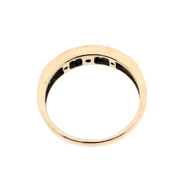 Gouden rijring met zirconia, 18 tot 19, Gebruikt, Overige kleuren, Ophalen of Verzenden
