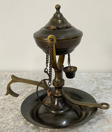 Prachtige - Olielamp - Koper - Scheepsolielampje