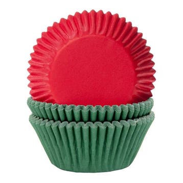 Cupcake Vormpjes HoM Effen Kerst Mix 50x33mm. 48st., Verzenden, Nieuw