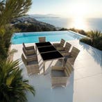 Aluminium wicker zitgroep Menorca 8+1 met beschermhoes - nat, Tuin en Terras, Tuinsets en Loungesets, Verzenden, Nieuw