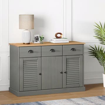 vidaXL Dressoir met lades VIGO 113x40x75 cm massief, Huis en Inrichting, Kasten | Dressoirs, 100 tot 150 cm, Verzenden, Nieuw