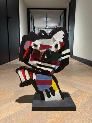 Karel Appel (1921-2006) - sculptuur, Face Wooden Edition -