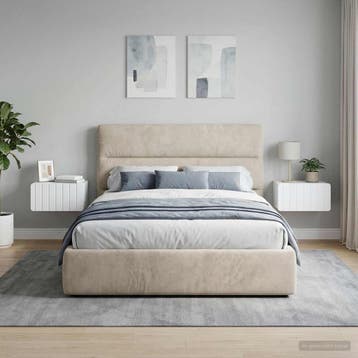 vidaXL Wandbeugel Bedkast 2 st Wit 49 x 34,5 x 24 cm Bewerkt, Huis en Inrichting, Minder dan 45 cm, Verzenden, Nieuw, Minder dan 55 cm