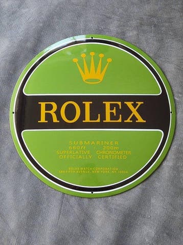Rolex New York - Watch Rolex, enamel sign, Emailschild,