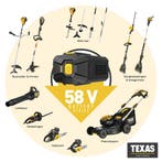 58V accu tuin gereedschap van TEXAS, 4.0 &5.0 Ah accus, Tuin en Terras, Hand-tuingereedschap, Ophalen of Verzenden, Nieuw, Overige soorten