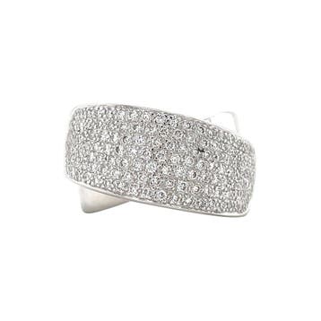 Witgouden ring met diamant 18 karaat, Verzenden, Zo goed als nieuw, Goud