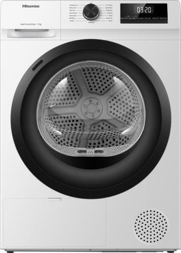 Hisense DH1Q802BW2 - Warmtepompdroger - 8 kg - 64 dB -, Ophalen of Verzenden, Nieuw, Voorlader, 85 tot 90 cm
