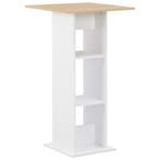 vidaXL Bartafel 60x60x110 cm wit en sonoma eikenkleurig, Huis en Inrichting, Tafels | Eettafels, Verzenden, Nieuw