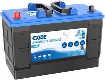 Exide Dual 12V accu | ER570 | 12V 120Ah, Auto-onderdelen, Accu's en Toebehoren, Ophalen of Verzenden, Nieuw