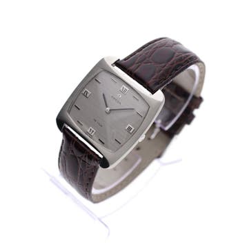 Omega De Ville TV 111.100 Cal. 620; Vintage Horloge, Overige merken, Polshorloge, Ophalen of Verzenden, Leer