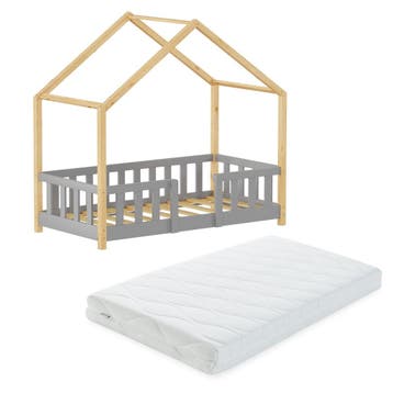 Kinderbed Treviolo met uitvalbeveiliging en matras 70x140 cm, Verzenden, Nieuw