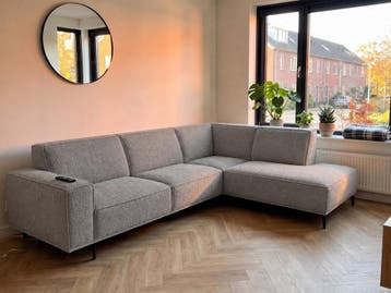 Hoekbank Huizen - hoekbanken - Grijs, Nieuw, 150 cm of meer, Stof, 250 tot 300 cm