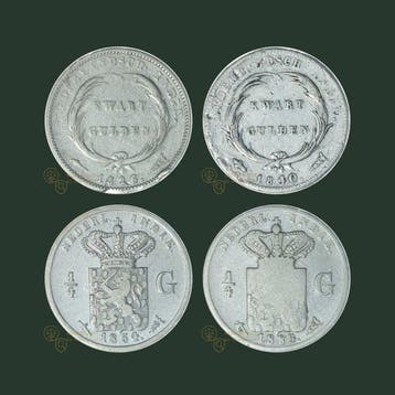 Nederlands-Indië. Willem I, Willem III. 1/4 Gulden 1826,