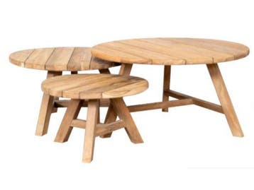 sens line Woody teak sidetable Ø 50 cm FSC Recycled teak, Nieuw