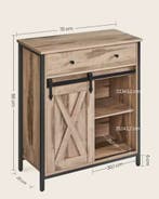 Nieuwe Dressoir Kast Licht Bruin - Vintage Boerderij Stijl, Verzenden, Nieuw, Met lade(s)