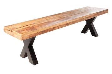 Bank Iron Craft X 200cm Mango natuurlijk 70mm/ 40159, Ophalen of Verzenden, Nieuw